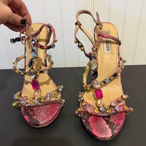 Steve Madden Pink Jewel-Embellished Heels